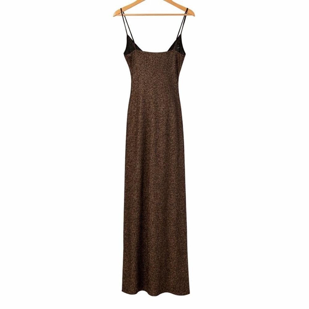 Vintage Windsor Y2K Dress Womens Large Prom Gown Glitter Slip High Slit Wedding - Picture 2 of 8